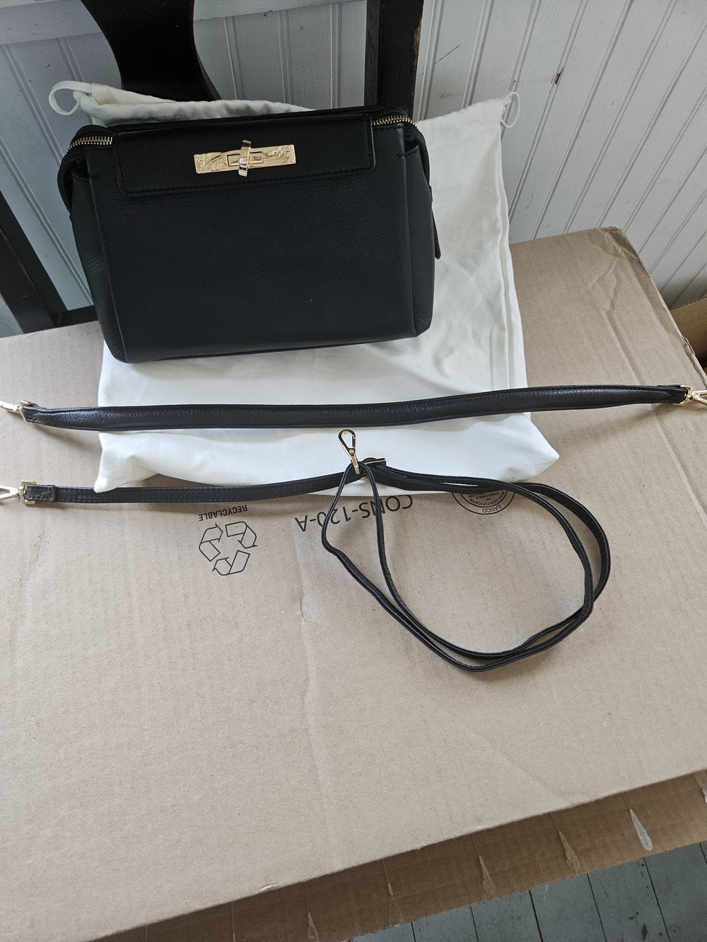 Hammitt Black Leather Charlotte Med New